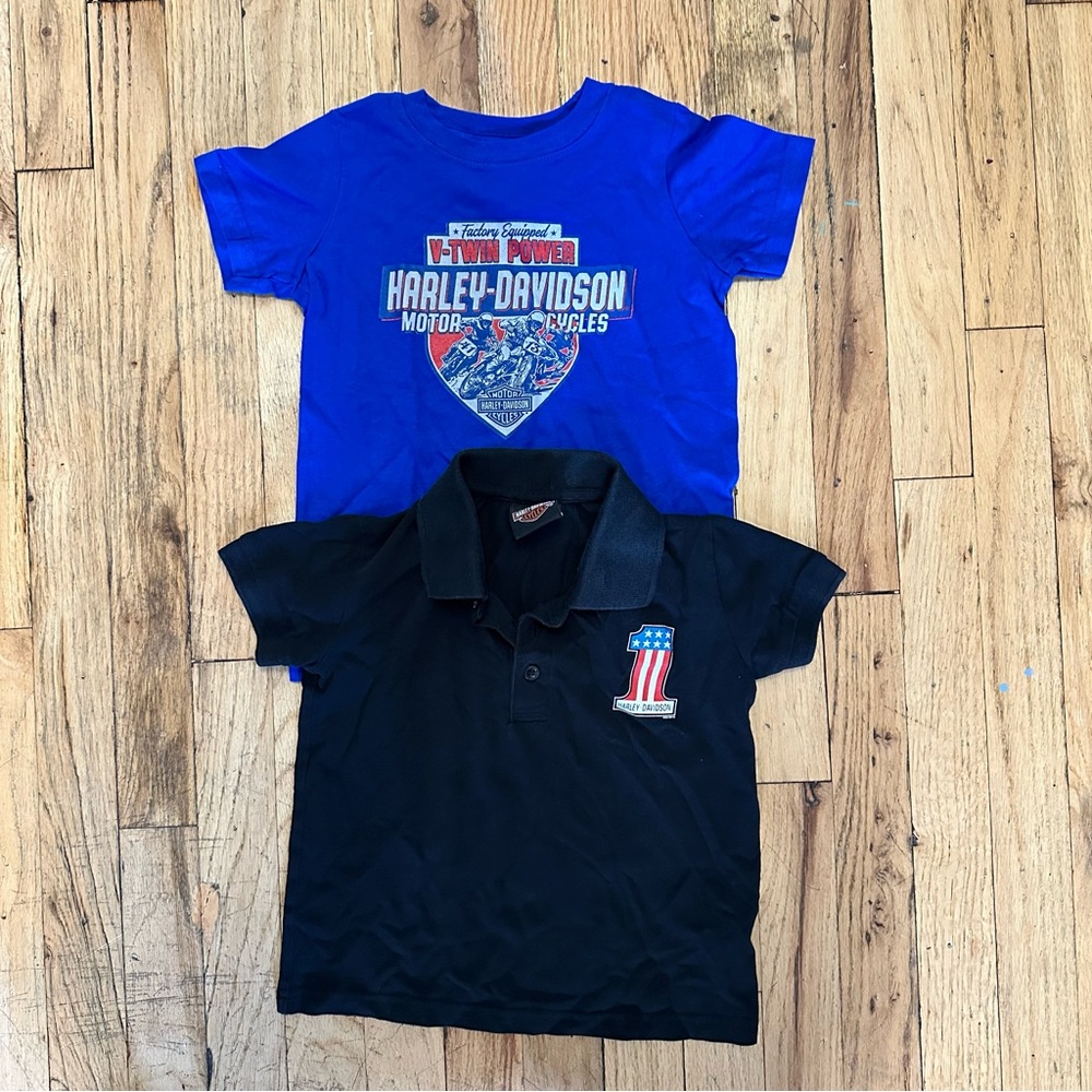 Kids Harley-Davidson Blue T-shirt and Polo Short Sleeve Tee size 4T